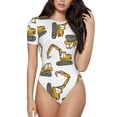 thumbnail image 1 of Haiem Funny Excavator Women's Crew Neck Short Sleeve Bodysuit Tops Stretchy Slim Basic-XX-Large, 1 of 9