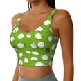 thumbnail image 1 of Haiem Funny Sheep Doing Yoga Pattern Womens Sports Bra - U Neck Padded Low Impact Yoga Bra Workout Crop Top Gym Moisture-Wicking Workout Vest -X-Large, 1 of 9