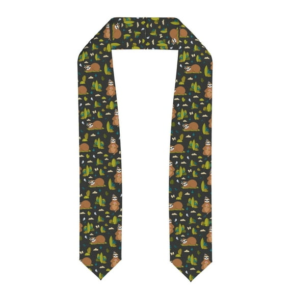 Haiem Funny Sloths In The Forest Pattern Graduation Stole 2024 | Premium Satin Sash for Graduation Ceremony