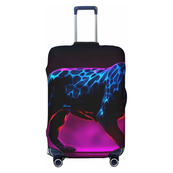 Haiem Futuristic Purple Panther A、 Luggage Cover Printed Suitcase Covers for Luggage Elastic Washable Suitcase Protector Fits 18-32 Inch Luggage-Large