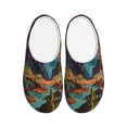 thumbnail image 1 of Haiem Galactic Jungle Dinosaurs Print Women's Fuzzy Memory Foam House Slipper Cozy Home Footwear Non-slip Winter Slippers-40/41, 1 of 7