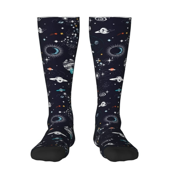 Haiem Galaxy2 Socks, Funny Novelty Crazy Design Cotton Socks Sports Socks Knee High Socks For Men, Women,1Pairs - Gift For Working Friends