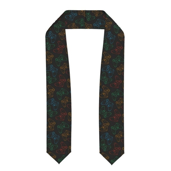 Haiem Gamepad Joystick Game Pattern Graduation Stole 2024 | Premium Satin Sash for Graduation Ceremony