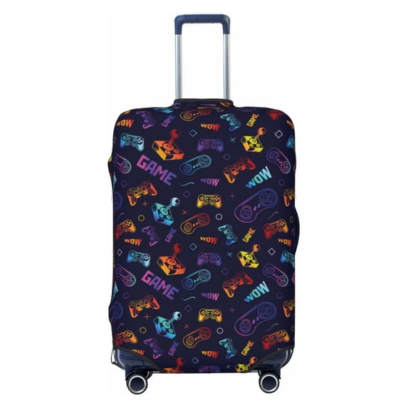 Haiem Games Luggage Cover Printed Suitcase Covers for Luggage Elastic Washable Suitcase Protector Fits 18-32 Inch Luggage-Large