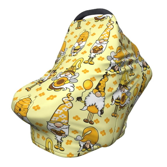 Haiem Garden Honeybee Gnomes Baby Nursing Cover & Nursing Poncho - Multi Use Cover for Baby Car Seat Canopy, Stroller Cover, 360°Full Privacy Breastfeeding Coverage