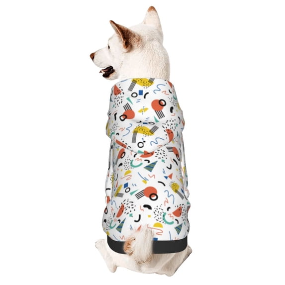 Haiem Geometric Retro for Winter Dog Hoodie Sweatshirts with Pockets Warm Dog Clothes for Small Dogs Chihuahua-XX-Large