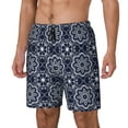 thumbnail image 1 of Haiem Geometry Flower Mens Swim Trunks with Compression Liner 2 in 1 Swimming Shorts Stretch Swimwear Quick Dry,Board Shorts-Small, 1 of 9