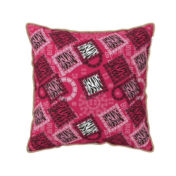 Haiem Geometry Print Velvet Soft Solid Decorative Square Throw Pillow Covers Set with Elegant Piping Christmas Cushion Case for Sofa Bedroom Car-16"x16"