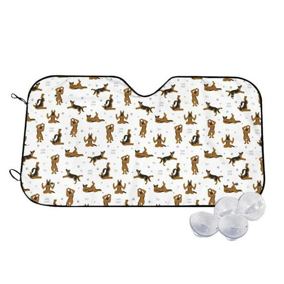 Haiem German Shepherd Dog Car Windshield Sun Shade - Blocks UV Rays Sun Visor Protector, Sunshade to Keep Your Vehicle Cool, Universal Fit SUV Van Sedan-Medium