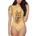 thumbnail image 1 of Haiem German Shepherd Dog Women's Crew Neck Short Sleeve Bodysuit Tops Stretchy Slim Basic-X-Large, 1 of 9
