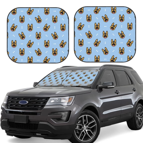 Haiem German Shepherd Puppy Car Windshield Sun Shade (2 Pieces) Foldable Windshield Sun Shade Car Accessories for Truck SUV Pickup-Small