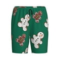 thumbnail image 1 of Haiem Gingerbread Snowman Cookies Men's Pajama Short with Soft Woven Cotton Elastic Waistband Sleep Short-3X-Large, 1 of 9