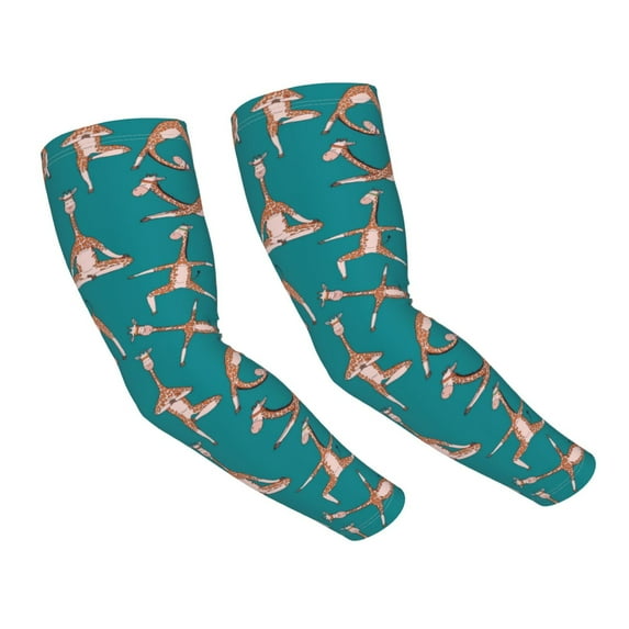 Haiem Giraffes Doing Various Yoga UV Protection Cooling Arm Sleeves for Men and Women UPF 50 Sun Sleeve