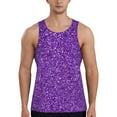 thumbnail image 1 of Haiem Glitter Purple Men Workout Tank Top Gym Bodybuilding Sleeveless Muscle T Shirts Athletic Tank Breathable Workout Shirt-X-Large, 1 of 8