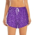 thumbnail image 1 of Haiem Glitter Purple Women's 2 in 1 Running Shorts - Lightweight Athletic Workout Gym Yoga Breathable Sports Shorts Liner with Phone Pockets-X-Large, 1 of 9