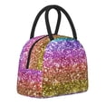 thumbnail image 1 of Haiem Glitter Rainbow Printed Lunch Bag Women, Lunch Box Lunch Bag for Women, Small Leakproof Cute Lunch Tote Large Capacity Reusable Insulated Cooler Lunch Container, 1 of 6