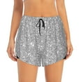 thumbnail image 1 of Haiem GlitterSilver Women's 2 in 1 Running Shorts - Lightweight Athletic Workout Gym Yoga Breathable Sports Shorts Liner with Phone Pockets-Small, 1 of 9