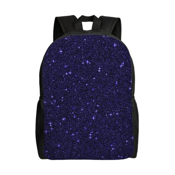 Haiem Glittering Purple Starfield Backpack - Stylish and Durable 15-inch Laptop Backpack with Waterproof Oxford Fabric