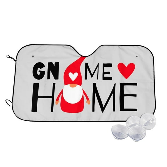 Haiem Gnome Home With A Cute Gnome Car Windshield Sun Shade - Blocks UV Rays Sun Visor Protector, Sunshade to Keep Your Vehicle Cool, Universal Fit SUV Van Sedan-Medium