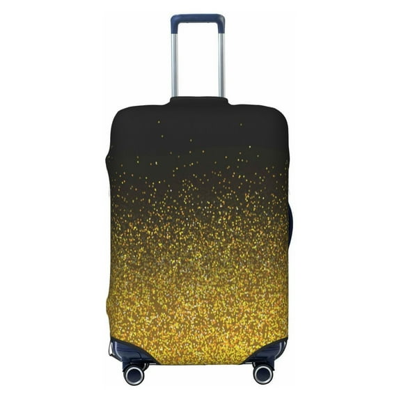 Haiem Gold Glitter Gradient Luggage Cover Printed Suitcase Covers for Luggage Elastic Washable Suitcase Protector Fits 18-32 Inch Luggage-Small