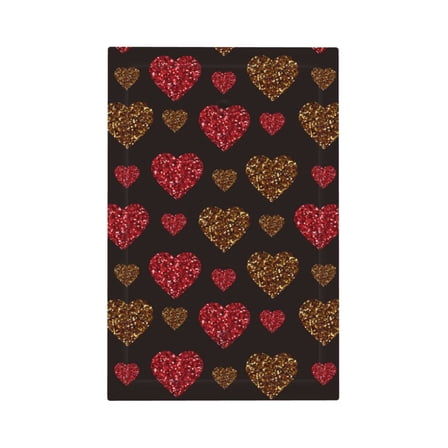 Haiem Gold Glitter Heart Pattern Decorative Wall Plates, 1-Gang 5.0" x3.0", Unbreakable Thermoplastic Faceplate Cover for Decorator Receptacle Outlet & Switch-Style V