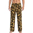 thumbnail image 1 of Haiem Gold Glitter Leopard Men's Pajama Pants Ultra Lightweight Pjs Bottoms Sleepwear Bottom Pants with Pocket Drawstring-X-Large, 1 of 9