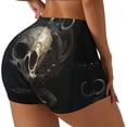 thumbnail image 1 of Haiem Gold Pattern Skull No Front Seam Biker Shorts for Women Yoga Workout Gym Bike Shorts with Tummy Control Moisture-Wicking-XX-Large, 1 of 9