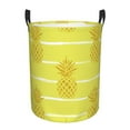 thumbnail image 1 of Haiem Gold Pineapple Leather Dirty Clothes Laundry Basket,Sturdy & Waterproof,Collapsible Round Design For Efficient Space Management,Multi-Purpose Storage Basket, 1 of 8