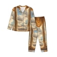 thumbnail image 1 of Haiem Golden Drapes Pillars Clouds Pattern Women’s Long-sleeve Sleepwear,Sleepwear Set,2-piece Loungewear Set,Soft PJs Comfy Nightwear with Pockets-Medium, 1 of 7