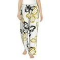 thumbnail image 1 of Haiem Golden Glitter Butterflies Women's Pajama Pants Ultra Lightweight Pjs Bottoms Sleepwear Bottom Pants With Pocket Drawstring-Medium, 1 of 9