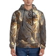 thumbnail image 1 of Haiem Golden White Tiger Patterned Men's Hoodie with Kangaroo Pocket - Ideal Pullover Sweatshirt for Daily Wear, Travel, and Home-3X-Large, 1 of 7