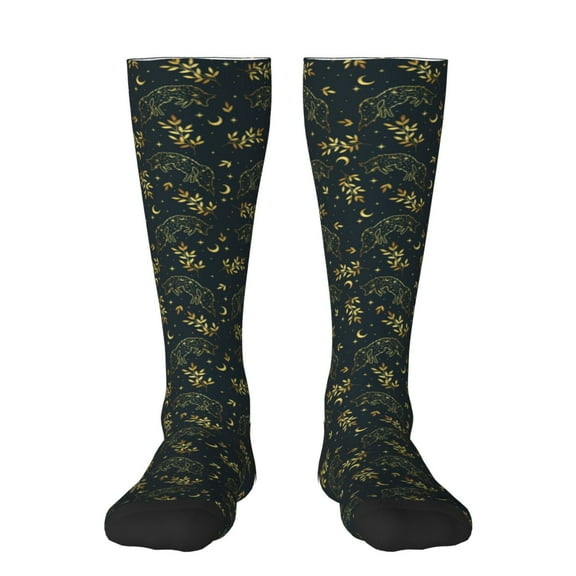 Haiem Golden line fox Socks, Funny Novelty Crazy Design Cotton Socks Sports Socks Knee High Socks For Men, Women,1Pairs - Gift For Working Friends