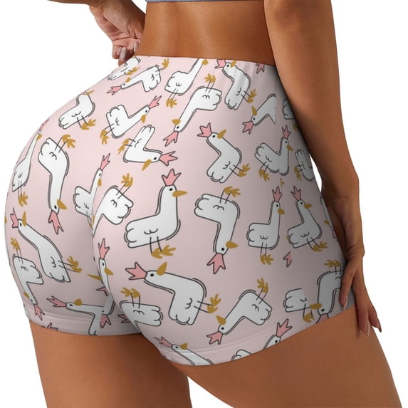 Haiem Goose Queen No Front Seam Biker Shorts for Women Yoga Workout Gym Bike Shorts with Tummy Control Moisture-Wicking-Small