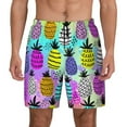thumbnail image 1 of Haiem Graffiti Pineapples Men'S Quick-Dry Swim Trunks: Comfortable Beach Shorts With Mesh Lining And Pockets - Ideal For Swimming And Sunbathing Small, 1 of 9