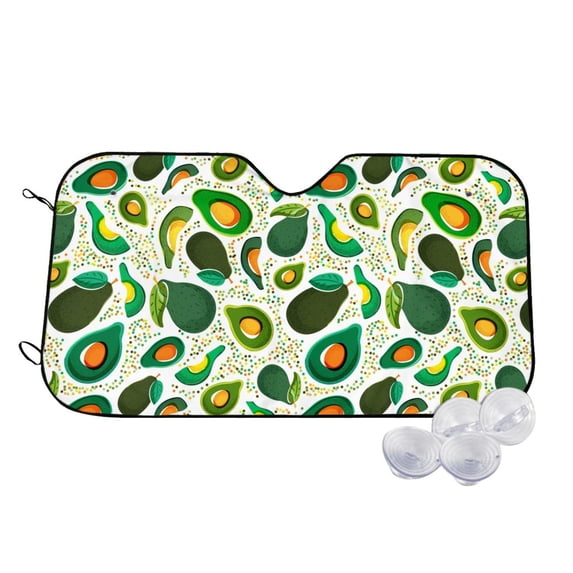 Haiem Green Avocado Car Windshield Sun Shade - Blocks UV Rays Sun Visor Protector, Sunshade to Keep Your Vehicle Cool, Universal Fit SUV Van Sedan-Small