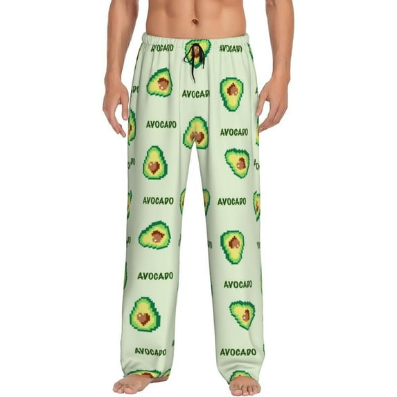Haiem Green Avocado Men's Pajama Pants Ultra Lightweight Pjs Bottoms Sleepwear Bottom Pants with Pocket Drawstring-Medium