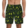 thumbnail image 1 of Haiem Green Branch Olive Mens Swim Trunks with Compression Liner 2 in 1 Swimming Shorts Stretch Swimwear Quick Dry,Board Shorts-3X-Large, 1 of 9