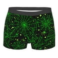 thumbnail image 1 of Haiem Green Bright Web with Spiders Men's Boxer Briefs, Every Day Comfort Stretch Cotton Moisture-Wicking Underwear-Large, 1 of 9