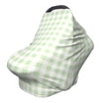 thumbnail image 1 of Haiem Green Checkboard Baby Nursing Cover & Nursing Poncho - Multi Use Cover for Baby Car Seat Canopy, Stroller Cover, 360°Full Privacy Breastfeeding Coverage, 1 of 1