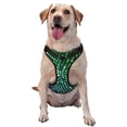 thumbnail image 1 of Haiem Green Disco Lights Pattern No-Pull Dog Harness Reflective Front Clip Vest with Handle,Step-in Air Dog Harness,Adjustable 2 Metal Rings 4 Buckles-X-Large, 1 of 6