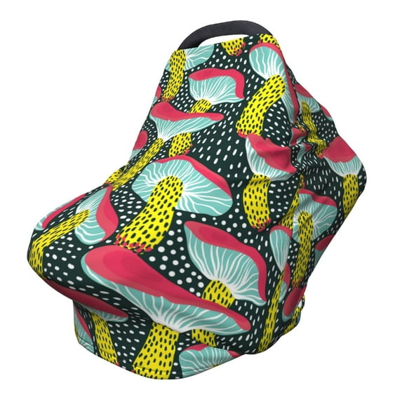 Haiem Green Mushroom Baby Nursing Cover & Nursing Poncho - Multi Use Cover for Baby Car Seat Canopy, Stroller Cover, 360°Full Privacy Breastfeeding Coverage
