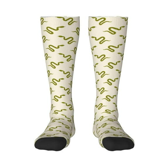 Haiem Green Snake Socks, Funny Novelty Crazy Design Cotton Socks Sports Socks Knee High Socks For Men, Women,1Pairs - Gift For Working Friends