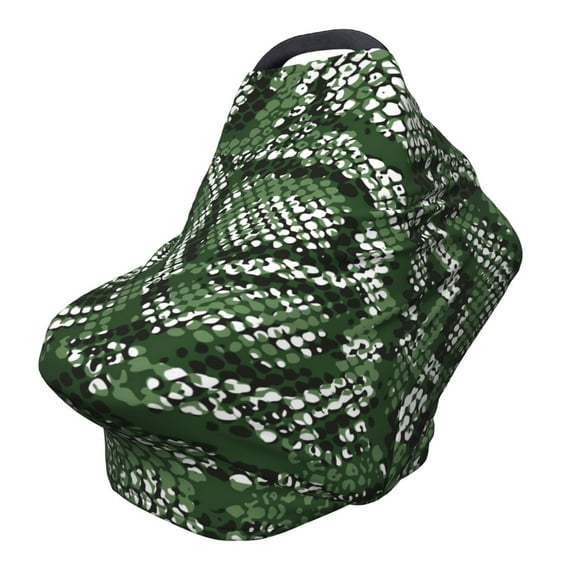 Haiem Green Snakeskin Baby Nursing Cover & Nursing Poncho - Multi Use Cover for Baby Car Seat Canopy, Stroller Cover, 360°Full Privacy Breastfeeding Coverage