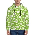 thumbnail image 1 of Haiem Green White Flowers Patterned Men's Hoodie with Kangaroo Pocket - Ideal Pullover Sweatshirt for Daily Wear, Travel, and Home-Medium, 1 of 7