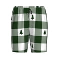 thumbnail image 1 of Haiem Green White Lumberjack Plaid Men's Pajama Short with Soft Woven Cotton Elastic Waistband Sleep Short-X-Large, 1 of 9