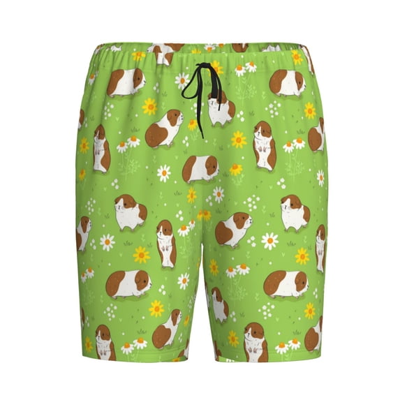 Haiem Guinea Pigs Men's Pajama Short with Soft Woven Cotton Elastic Waistband Sleep Short-4X-Large