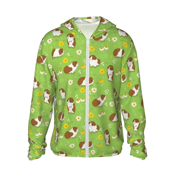 Haiem Guinea Pigs UPF 50+ Fishing Shirts for Men Long Sleeve UV Sun Protection Hoodie Non-Mask Outdoor Hiking Shirts