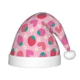 thumbnail image 1 of Haiem Haear Strawberry Pattern Santa Hat Confortable Velvet Christmas Hat for Christmas Party Favors Fit for Adults and Kids, 1 of 6