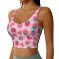 thumbnail image 1 of Haiem Haear Strawberry Pattern Womens Sports Bra - U Neck Padded Low Impact Yoga Bra Workout Crop Top Gym Moisture-Wicking Workout Vest -XX-Large, 1 of 9