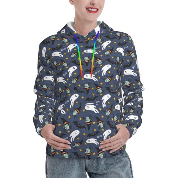 Haiem Halloween A for Women's Fashion Hoodies & Sweatshirts with Kangaroo Pocket,Hooded Sweatshirt with Eye-catching Drawstrings-X-Large